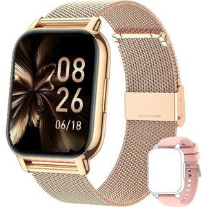 Men Women Rose Gold Pink 1.85'' Smartwatch with AI Voice Control Fitness Tracker